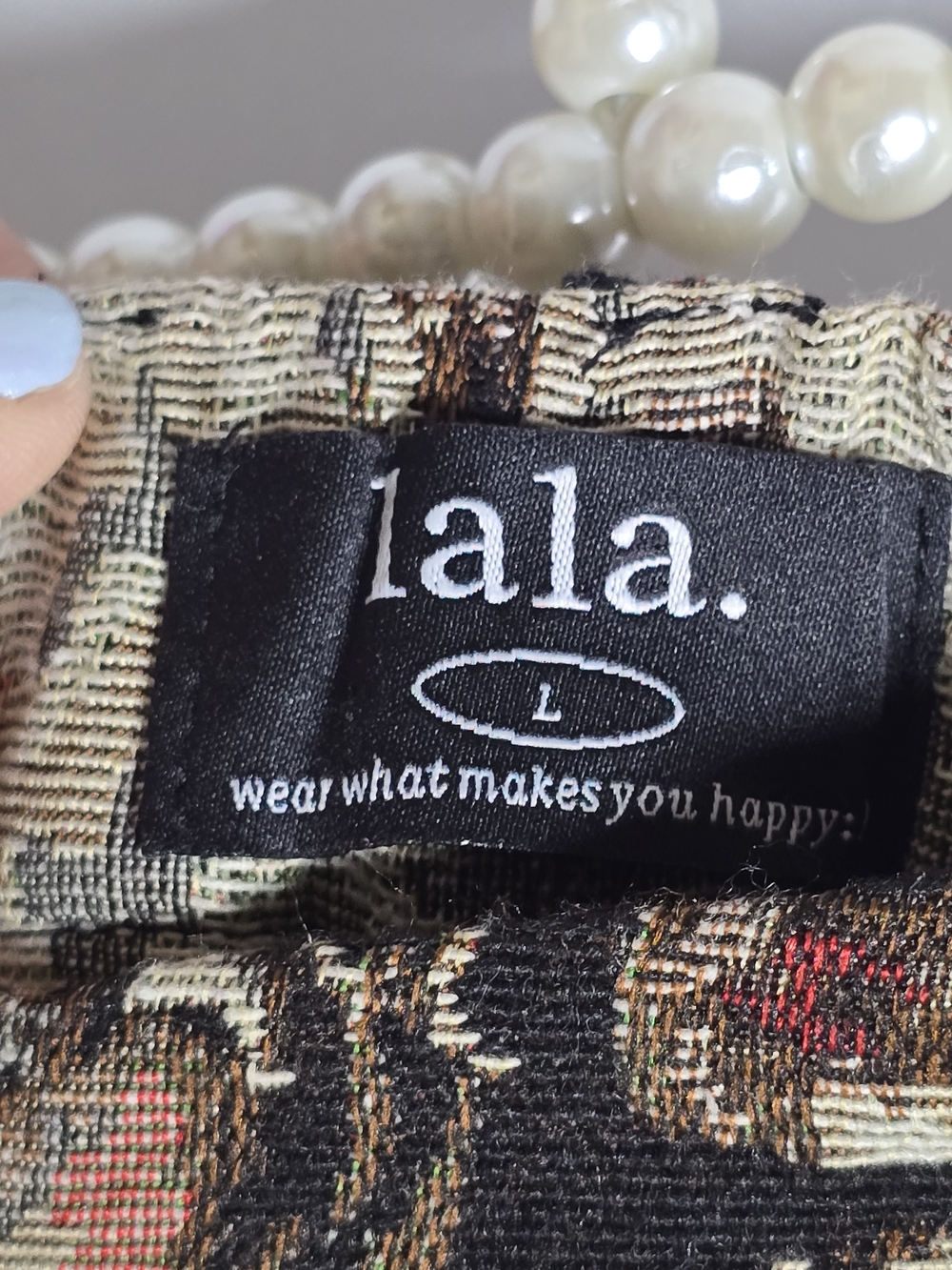 Dressed In Lala Cat Faces Wide Leg Pull On Pant Trousers Black Tan Brown Sz L - Picture 4 of 7